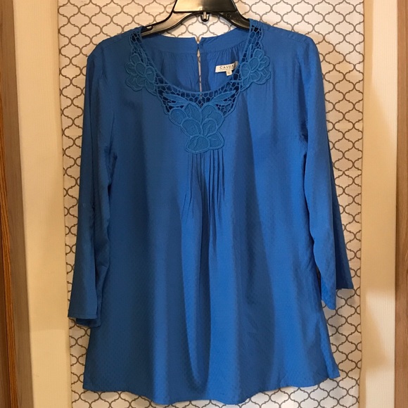 Sky Blue Peasant Blouse - Picture 3 of 6
